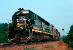 Seaboard Coast Line SD45 #2030, leading Frisco interchange train #333 from East Thomas Yard in Birmingham, 